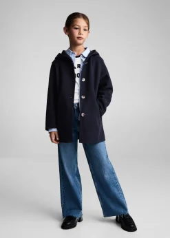 Dzieci MANGO Płaszcze I Kurtki*Płaszcz na guziki z kapturem