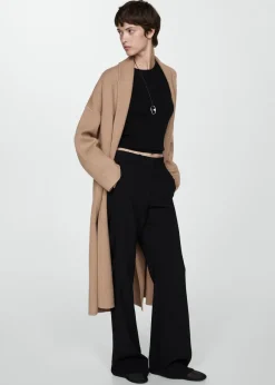 MANGO Płaszcze|Kurtki*Płaszcz oversize z dzianiny z kieszeniami