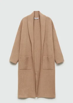MANGO Płaszcze|Kurtki*Płaszcz oversize z dzianiny z kieszeniami