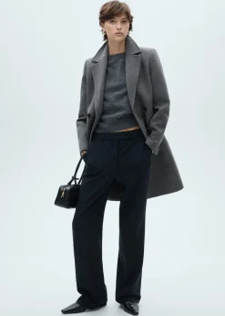 MANGO Płaszcze*Płaszcz wełniany dwurzędowy midi