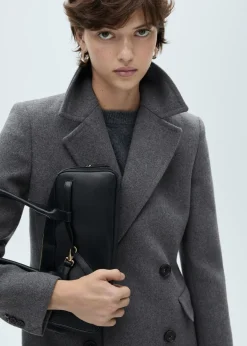 MANGO Płaszcze*Płaszcz wełniany dwurzędowy midi