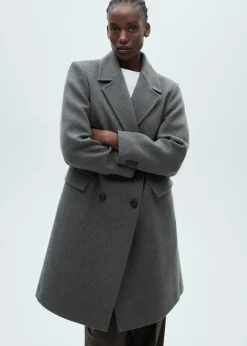 MANGO Płaszcze*Płaszcz wełniany dwurzędowy midi