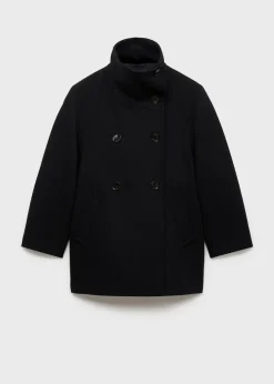 MANGO Płaszcze*Płaszcz wełniany midi z otulającym szyję kołnierzem