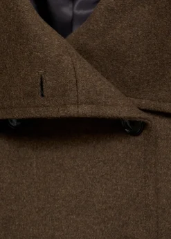 MANGO Płaszcze*Płaszcz wełniany midi z otulającym szyję kołnierzem