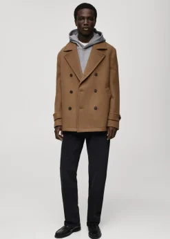 MANGO Płaszcze*Płaszcz wełniany z asymetrycznym zapięciem