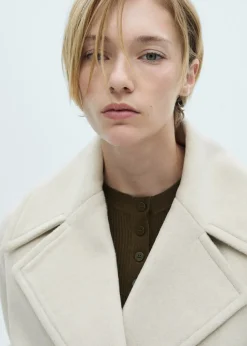 MANGO Płaszcze*Płaszcz wełniany z dwurzędowym zapięciem na guziki