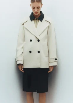 MANGO Płaszcze*Płaszcz wełniany z dwurzędowym zapięciem na guziki