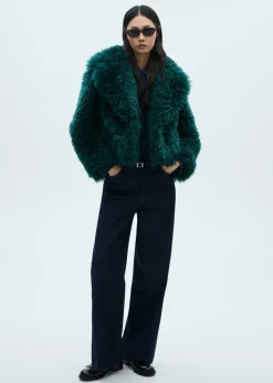 MANGO Płaszcze|Kurtki*Płaszcz z imitacji futra z klapami