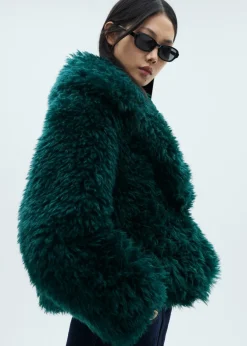 MANGO Płaszcze|Kurtki*Płaszcz z imitacji futra z klapami