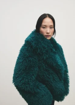 MANGO Płaszcze|Kurtki*Płaszcz z imitacji futra z klapami