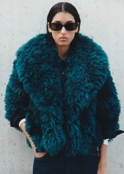 MANGO Płaszcze|Kurtki*Płaszcz z imitacji futra z klapami