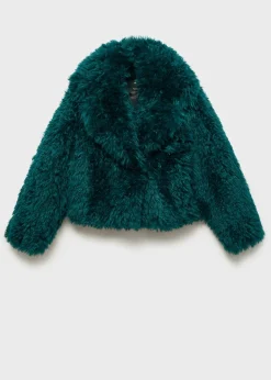 MANGO Płaszcze|Kurtki*Płaszcz z imitacji futra z klapami