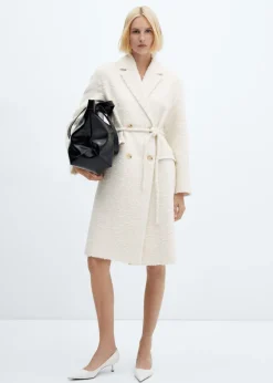 MANGO Płaszcze*Płaszcz z klapami i paskiem