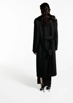 MANGO Płaszcze*Płaszcz z wełny manteco z odpinanym futrzanym kołnierzem