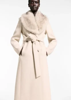 MANGO Płaszcze*Płaszcz z wełny manteco z odpinanym kołnierzem