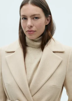 MANGO Płaszcze*Płaszcz z wełny manteco z odpinanym kołnierzem