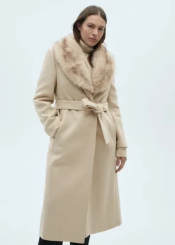 MANGO Płaszcze*Płaszcz z wełny manteco z odpinanym kołnierzem