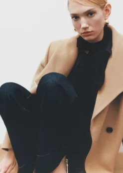 MANGO Płaszcze*Płaszcz z wełny manteco z paskiem