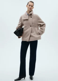 MANGO Płaszcze*Płaszcz z wełny z wysokim kołnierzem