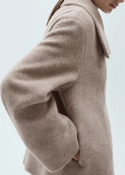 MANGO Płaszcze*Płaszcz z wełny z wysokim kołnierzem