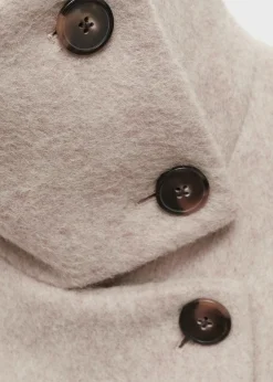 MANGO Płaszcze*Płaszcz z wełny z wysokim kołnierzem