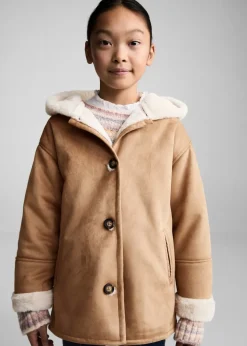 Dzieci MANGO Płaszcze I Kurtki*Płaszcz ze sztucznego zamszu z futerkiem