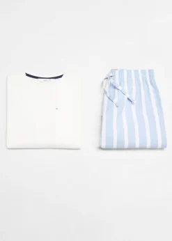 Dzieci MANGO Piżamy*Piżama bawełniana w paski z krótkimi nogawkami