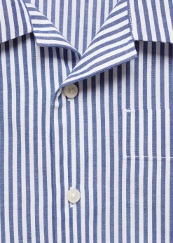 Dzieci MANGO Piżamy*Piżama bawełniana w paski z krótkimi nogawkami