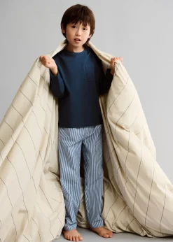 Dzieci MANGO Piżamy*Piżama bawełniana w paski z długimi nogawkami