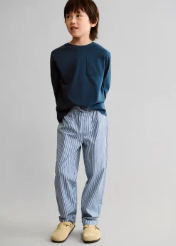 Dzieci MANGO Piżamy*Piżama bawełniana w paski z długimi nogawkami