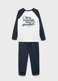Dzieci MANGO Piżamy*Piżama bawełniana z długimi nogawkami i nadrukiem