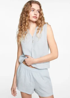 MANGO Piżamy*Piżama bawełniana z krótkimi nogawkami