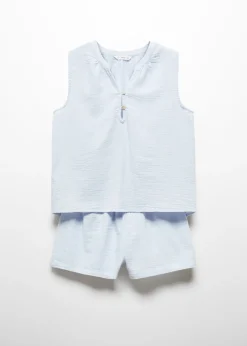 MANGO Piżamy*Piżama bawełniana z krótkimi nogawkami