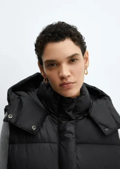 MANGO Płaszcze|Kurtki*Pikowana kamizelka z kapturem