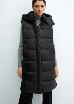 MANGO Płaszcze|Kurtki*Pikowana kamizelka z kapturem