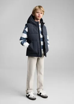 Dzieci MANGO Płaszcze I Kurtki*Pikowana kamizelka z kapturem