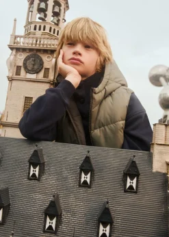 Dzieci MANGO Płaszcze I Kurtki*Pikowana kamizelka z kapturem