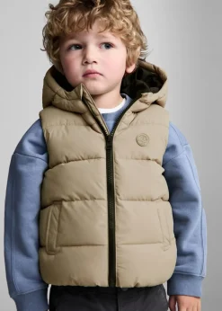 Dzieci MANGO Płaszcze I Kurtki*Pikowana kamizelka z kapturem