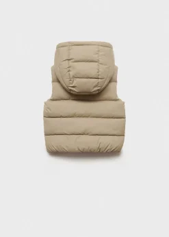 Dzieci MANGO Płaszcze I Kurtki*Pikowana kamizelka z kapturem