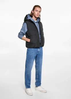 MANGO Płaszcze I Kurtki*Pikowana kamizelka z kapturem