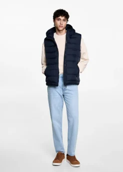 MANGO Płaszcze I Kurtki*Pikowana kamizelka z kapturem