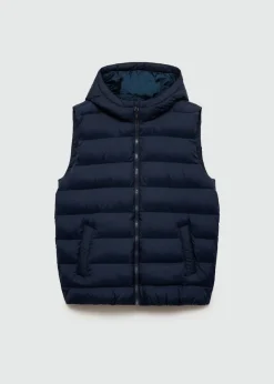 MANGO Płaszcze I Kurtki*Pikowana kamizelka z kapturem