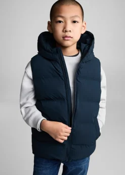 Dzieci MANGO Płaszcze I Kurtki*Pikowana kamizelka z kapturem