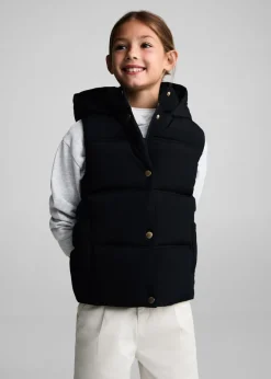 Dzieci MANGO Płaszcze I Kurtki*Pikowana kamizelka z kapturem