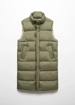 MANGO Płaszcze*Pikowana kamizelka z kapturem