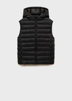 Dzieci MANGO Płaszcze I Kurtki*Pikowana kamizelka z kapturem