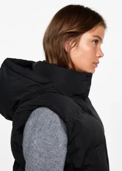 MANGO Kamizelki*Pikowana kamizelka z kapturem