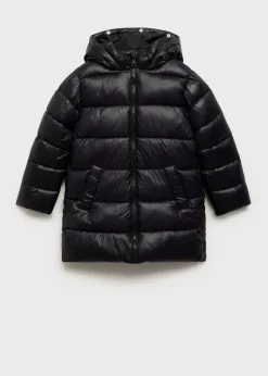 Dzieci MANGO Płaszcze I Kurtki*Pikowana kurtka puchowa z kapturem z futerkiem