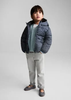 Dzieci MANGO Płaszcze*Pikowana kurtka puchowa z kwiatowym wzorem