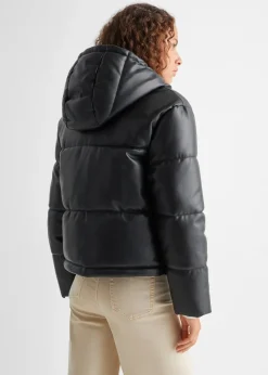 MANGO Płaszcze I Kurtki*Pikowana kurtka puchowa z imitacji skóry
